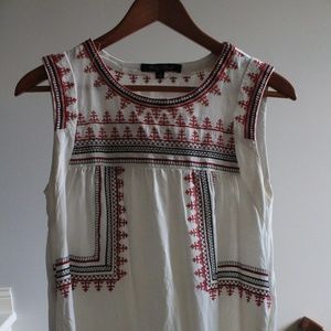 Embroidered Sleveless Swing Dress